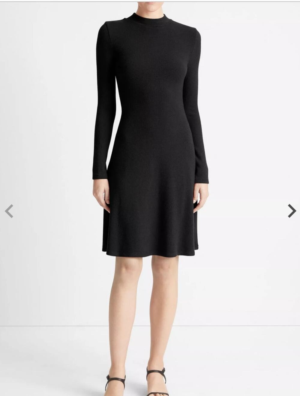 Vince Long Sleeve Mock Neck A Line Sweater Dress Black XS NWT Minimalist